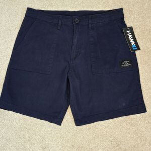 Tony Hawk Mens Navy Stretch Twill Fixed Waistband Shorts HMS3381 Size 34 NWT